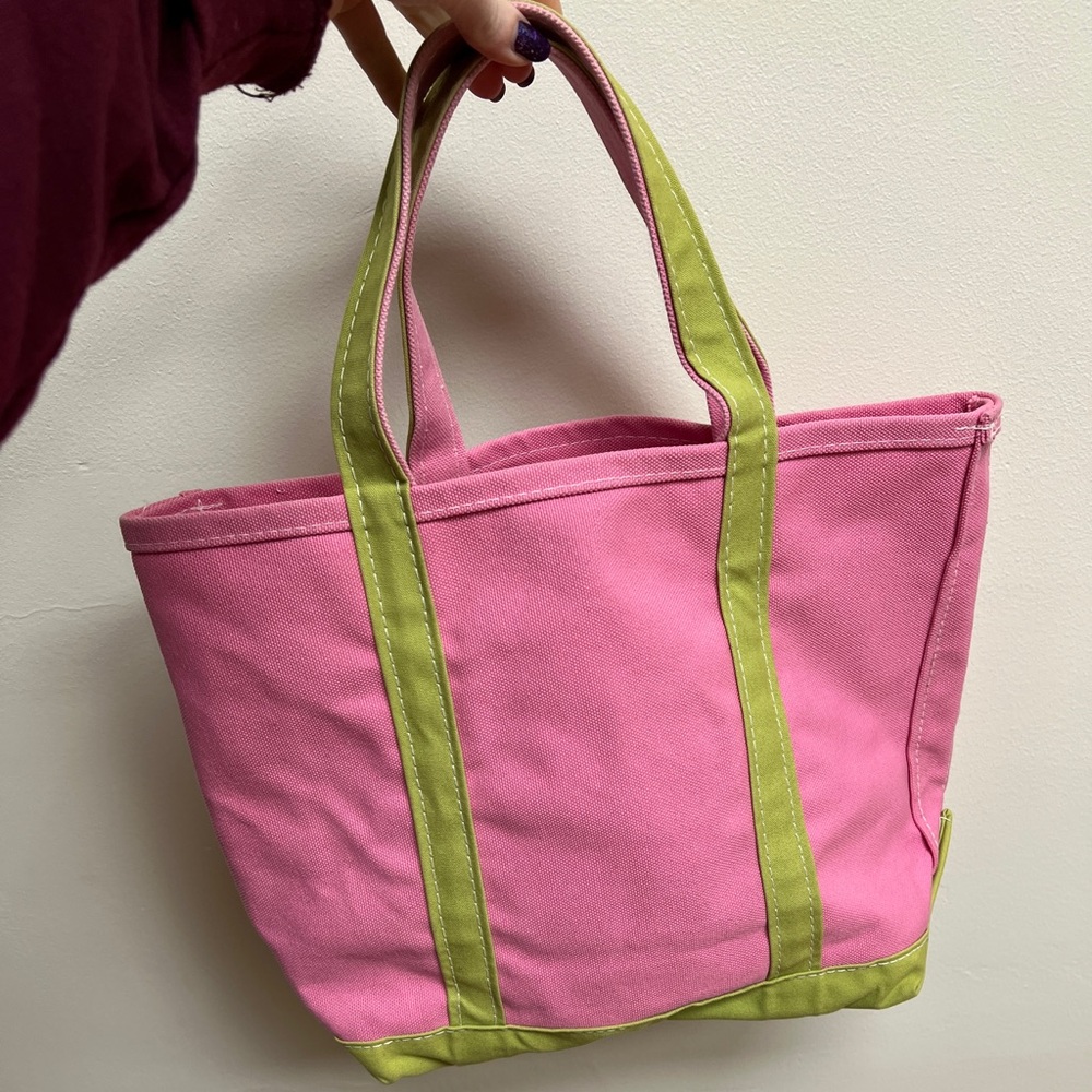 Pink and Green LL Bean Boat and Tote bag